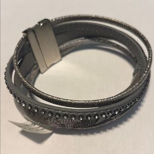 Torrid Silver Bracelet with Rhinestone Accents